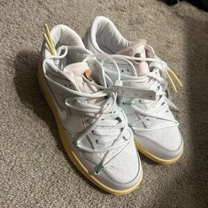 Stylish White and Yellow Women's Sneakers